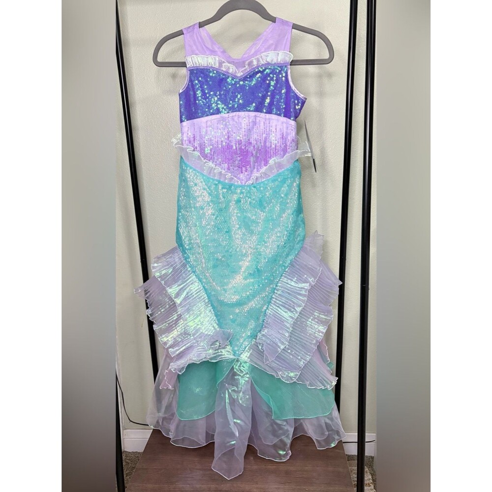 Disney Mermaid Costume Dress Aqua Purple Lavender Girls Size 10 NWT